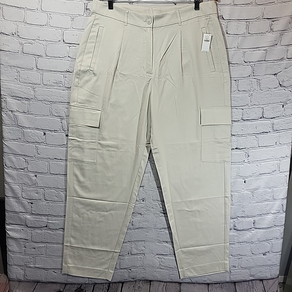 Old Navy Pants Womens L Beige Taylor Straight Trouser Cargo New NWT